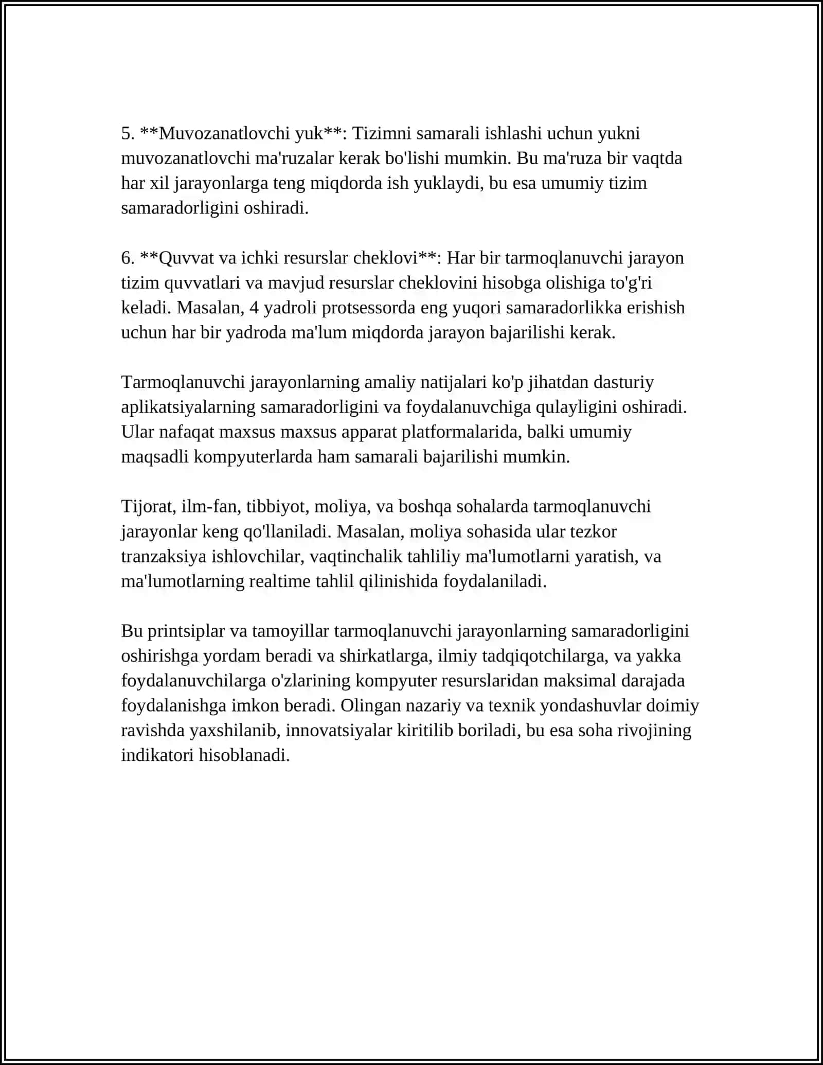 TARMOQLANUVCHI JARAYONLARNI TASHKIL ETISH 4