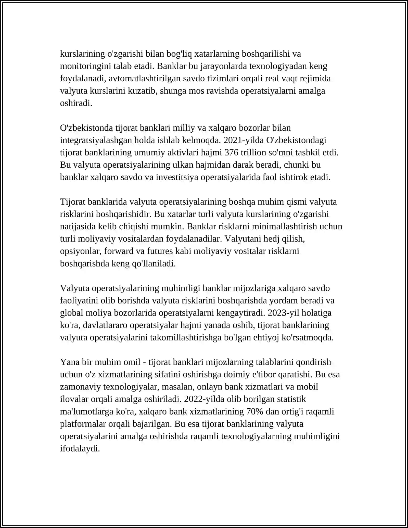TIJORAT BANKLARIDA VALYUTA OPERATSIYALARI 4