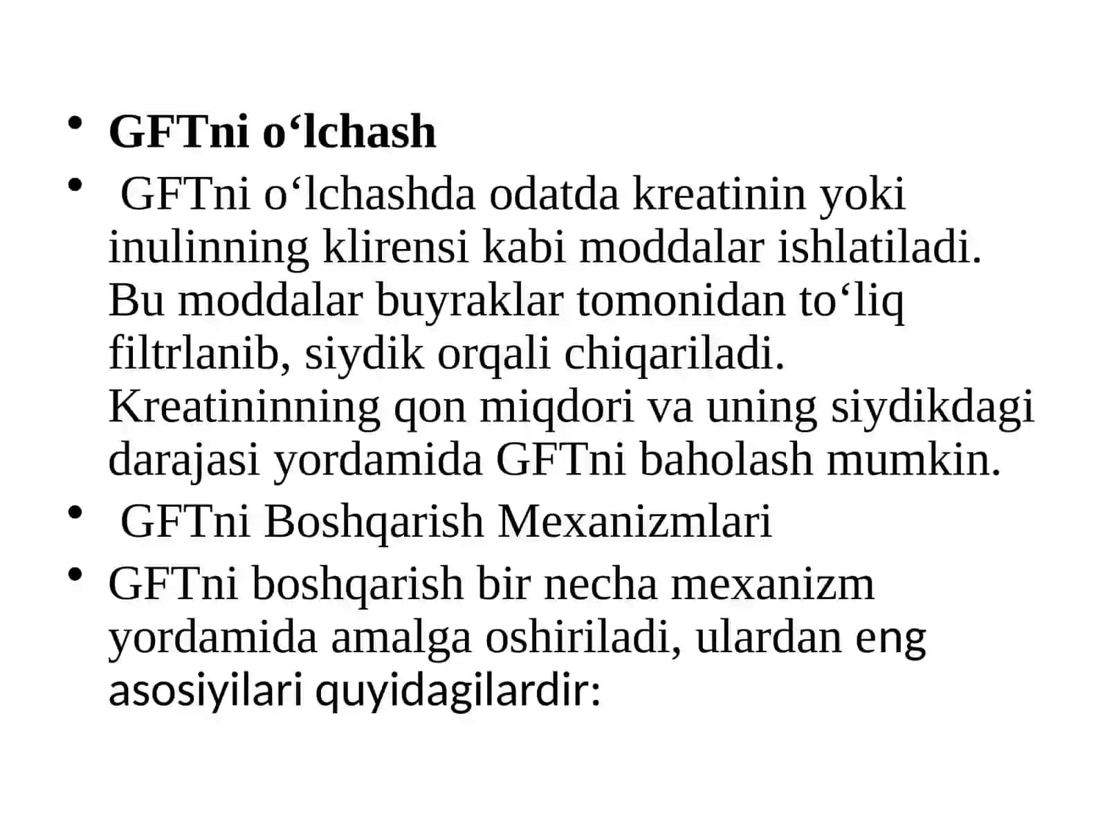 Buyrakfiziologiyasi: filtrlash, reabsorbsiya va sekretsiya 4
