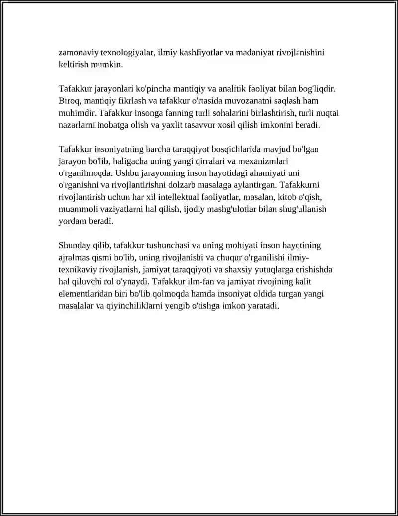 TAFAKKUR SHAKLLARI: TUSHUNCHA, HUKM, XULOSA 4