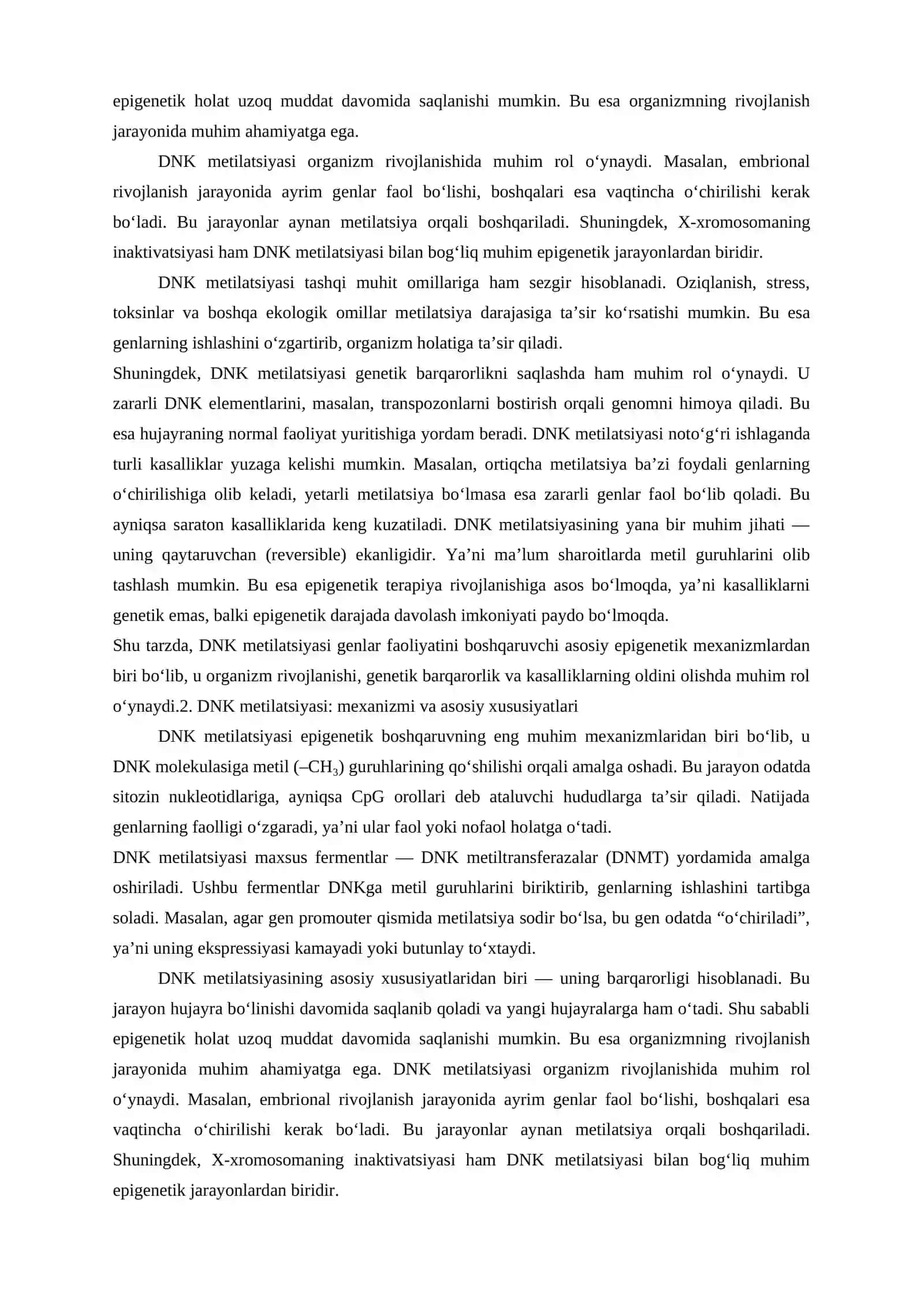 DNK metilatsiyasi va epigenetika 4