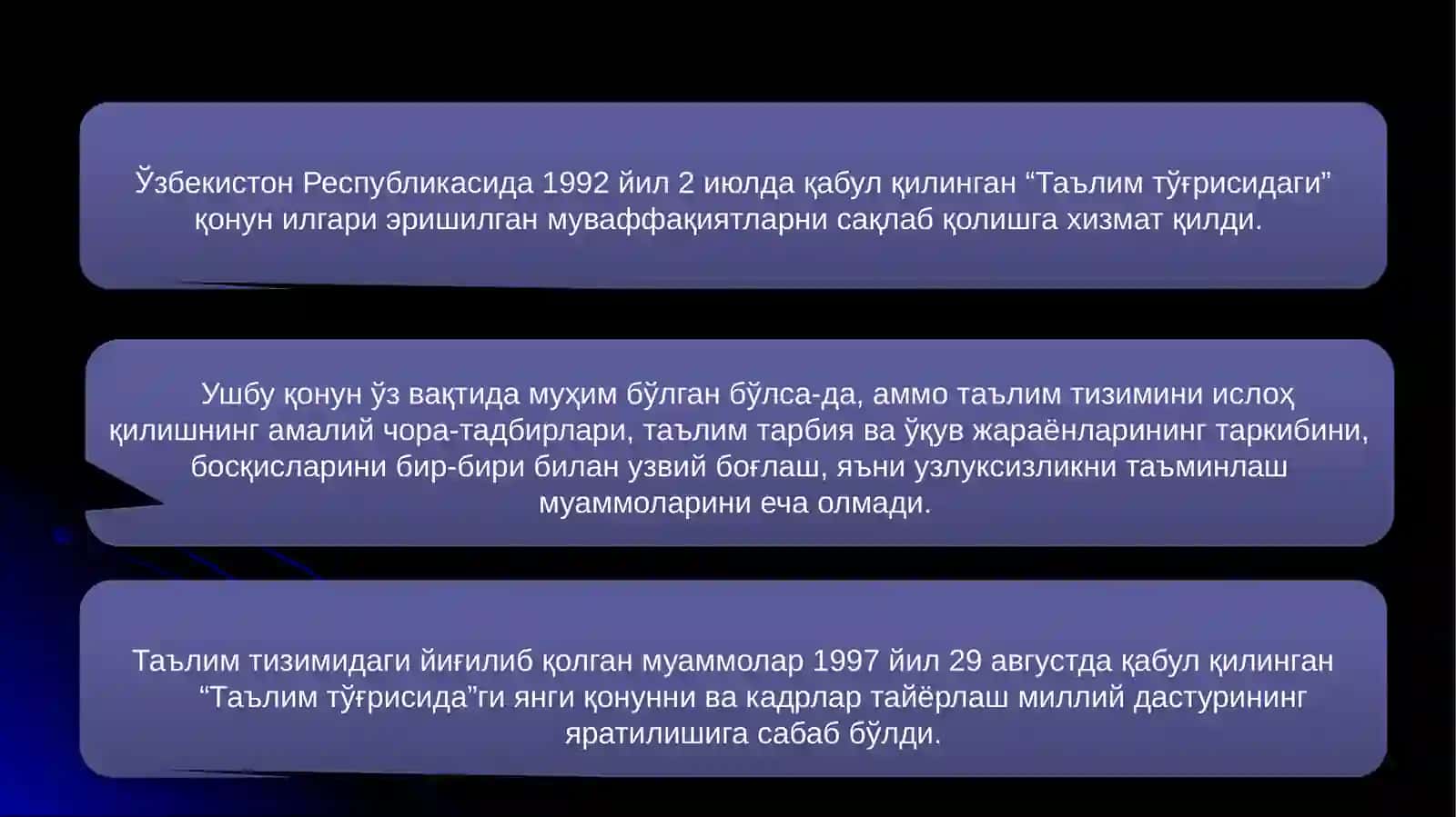 O’zbekiston Respublikasida ta’lim sohasida amalga oshirilgan islohotlar 4