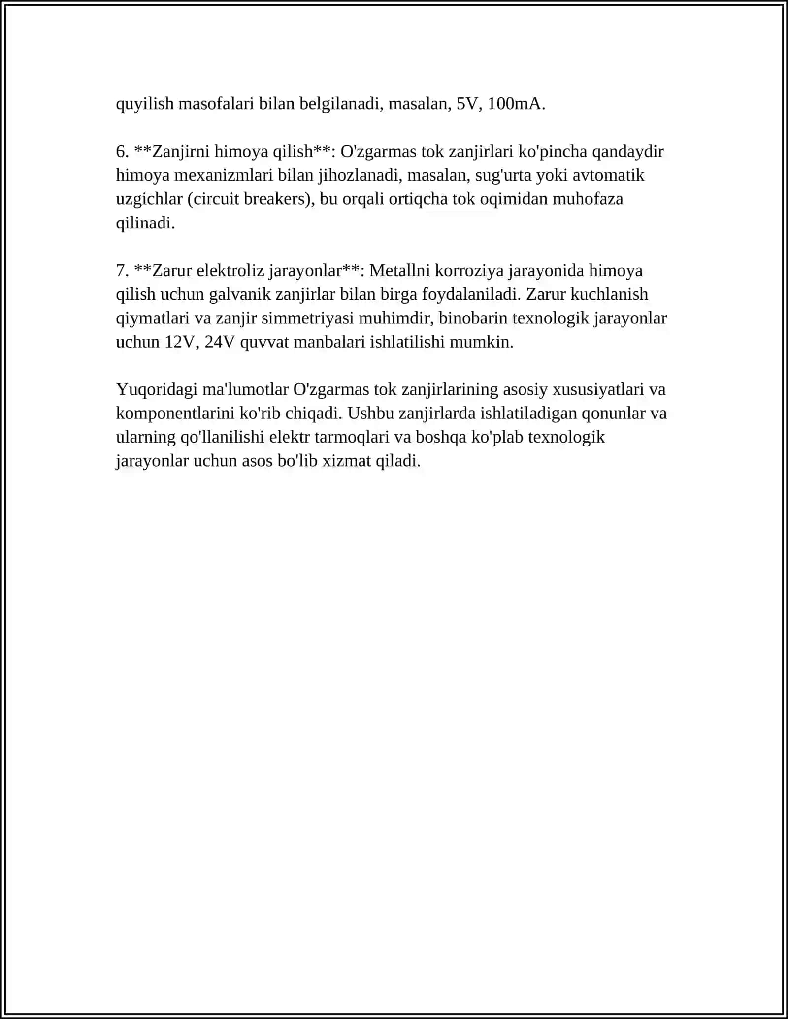 O'ZGARMAS TOK ELEKTR ZANJIRLARINI HISOBLASH 4