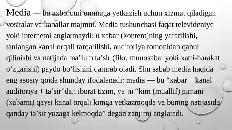 Mediasavodxonlik va axborot madaniyati fanining predmeti va jamiyattaraqqiyotida o‘rni 4
