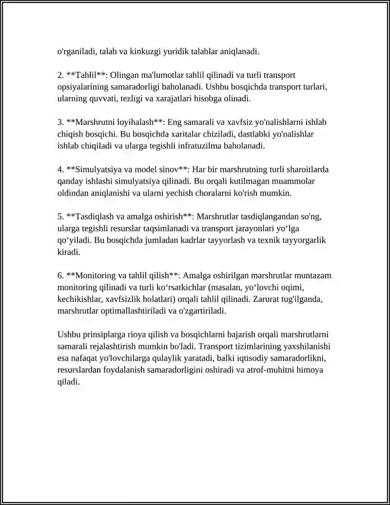 TURISTIK MARSHURTLARNI ISHLAB CHIQARISH USULLARI 4