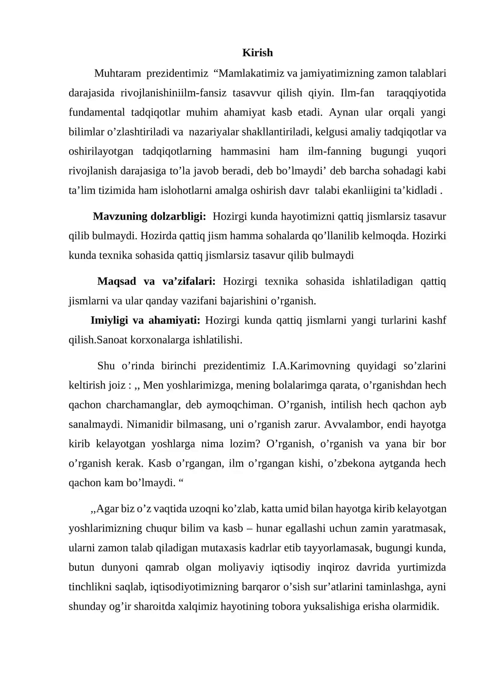 Kondensirlangan holat fizikasi fanidan kurs ishi 4