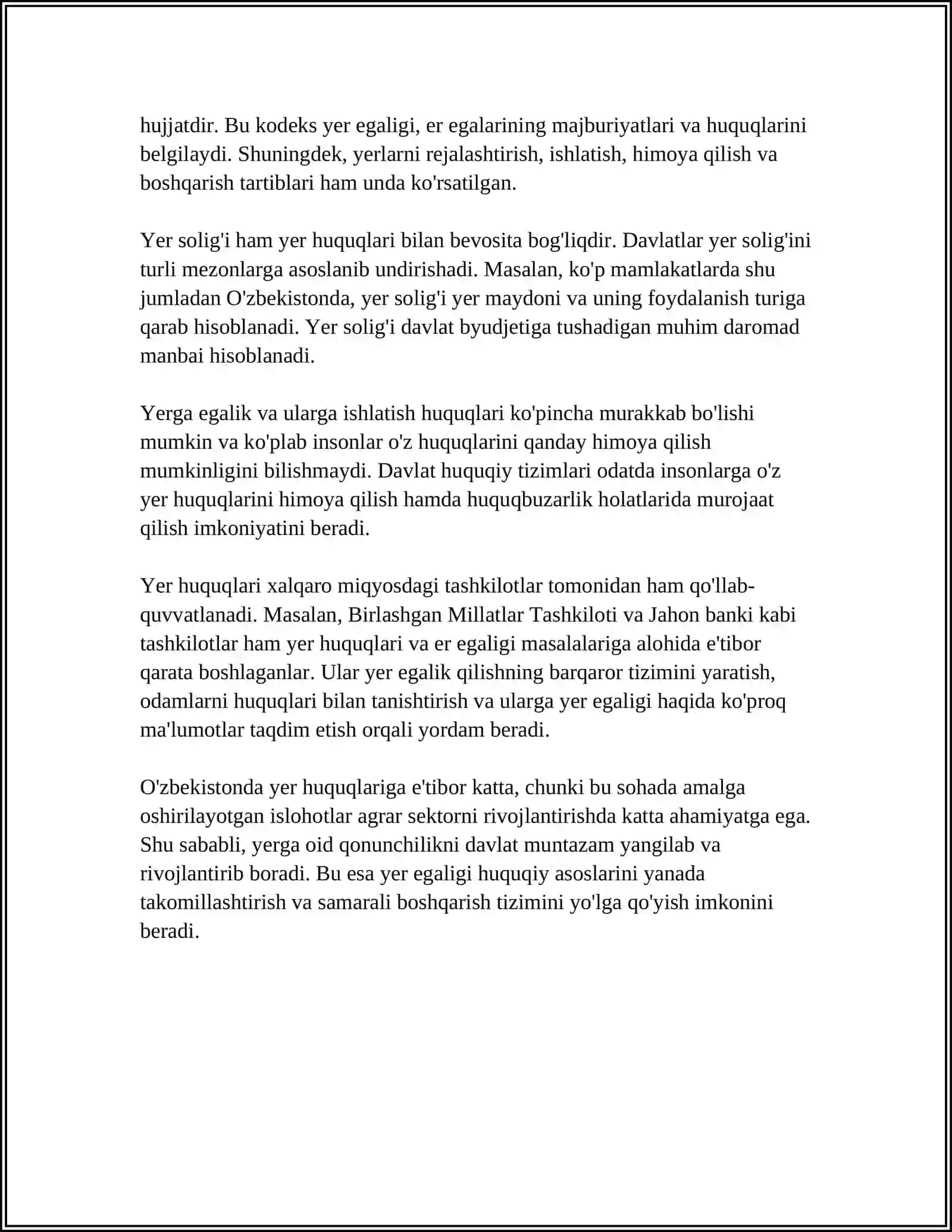 O’zbekiston Respublikasi Qonunlari-Yer Huquqlarining Maxsus Manbasi Sifatida 4