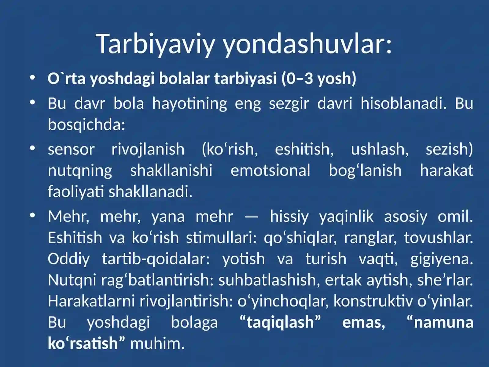 Turli yoshdagi bolalarni tarbiyalash 4
