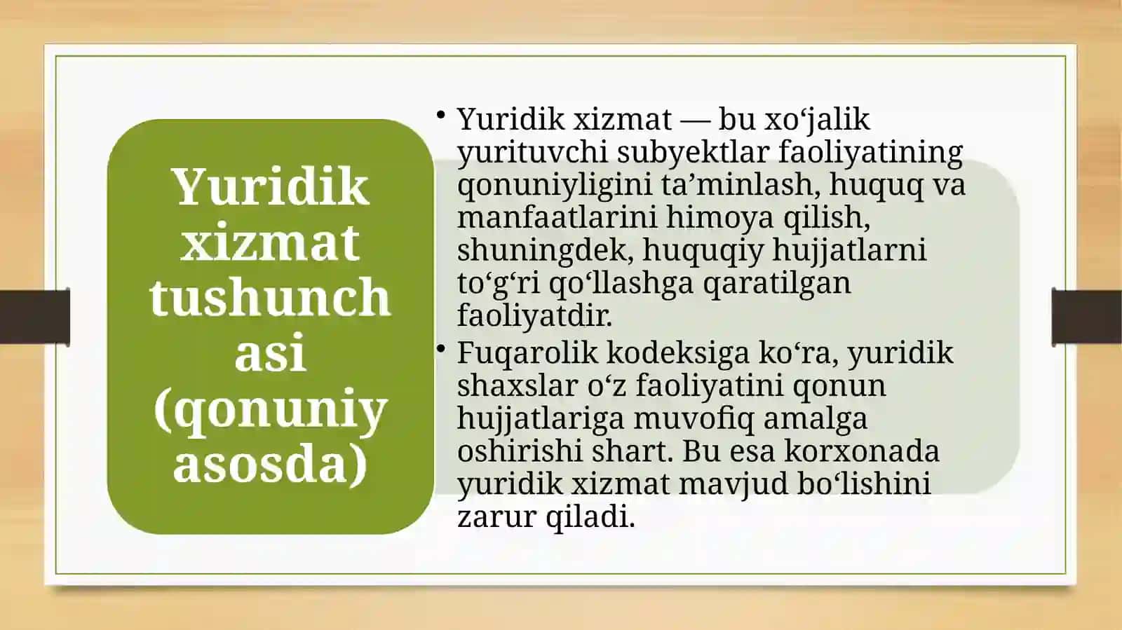 Biznes faoliyatida yuridik xizmat 4