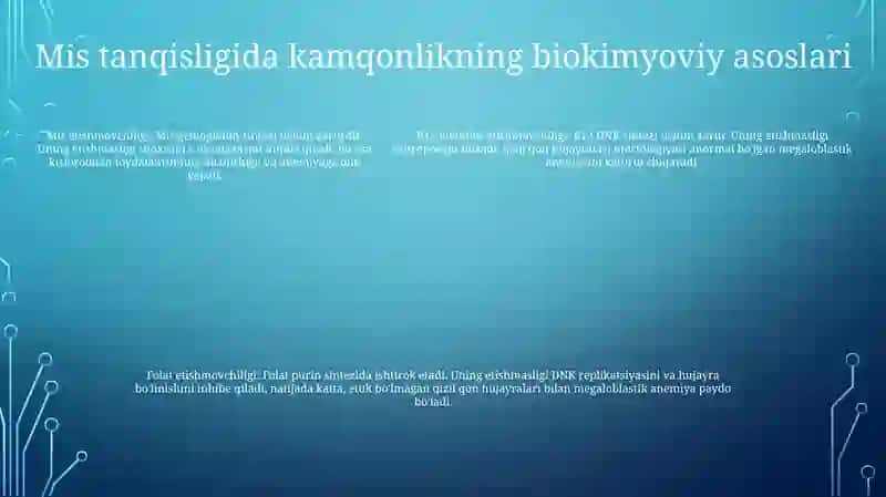 Mis, B12, B9 Yetishmovchiligida Rivojlanadigan Anemiyalarning Biokimyoviy Asoslari 4
