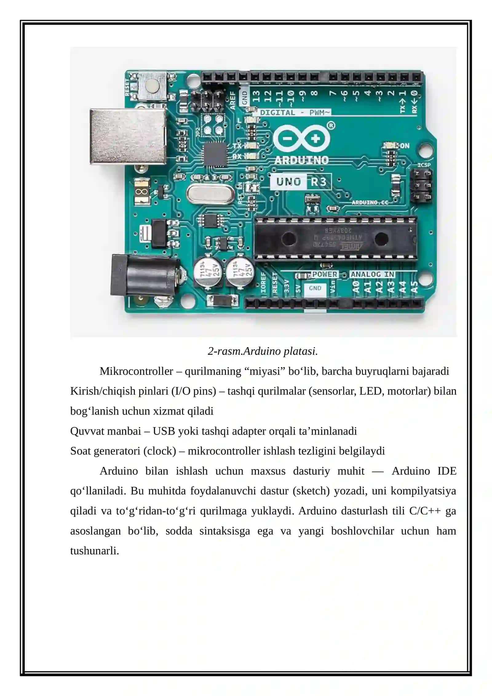 Arduino hamda Altera DE0 qurilmalarini o‘rganish 4