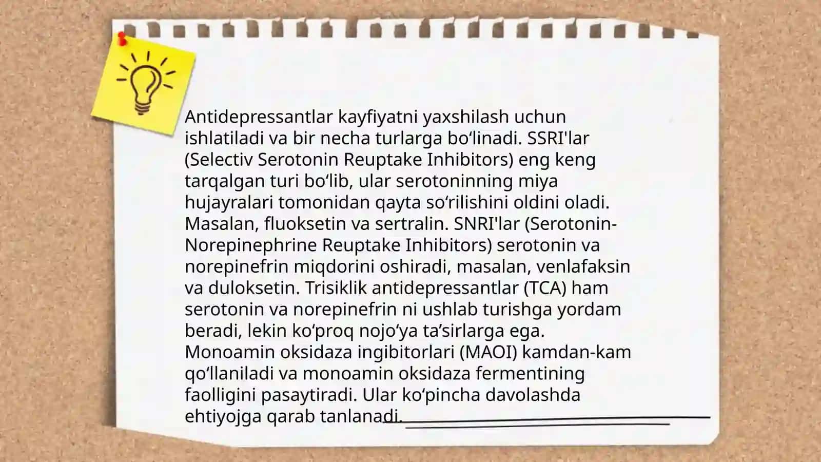 Psoxostimulyatorlar. Depressiyaga qarshi vositalar 4