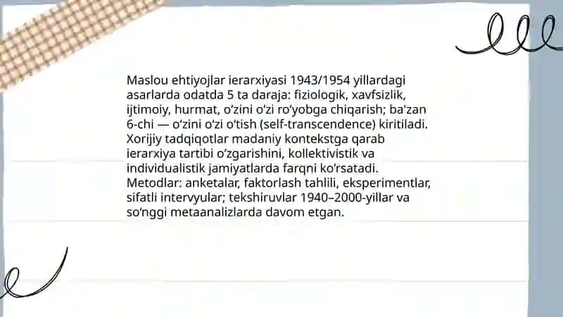 Xorij psihalogiyasida motiv va mativatsiya muammosi 4