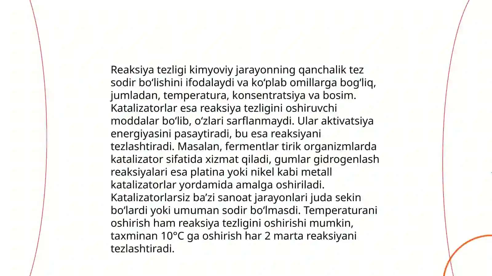 Reaksiya tezligining kimyoviy analizdagi o'rni 4