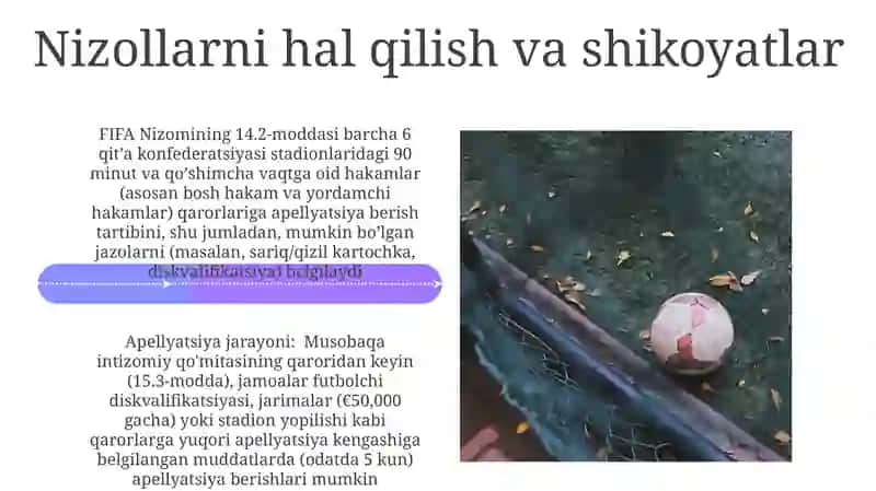 Futbol bo'yicha musobaqalarni tashkil etish va o'tkazish qoidalari 4