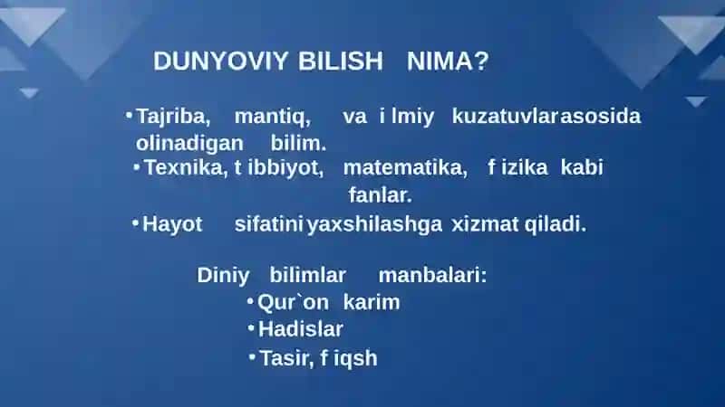 Dunyoviy va diniy bilishlar mutanosibligini taminlashning ahamiyati 4