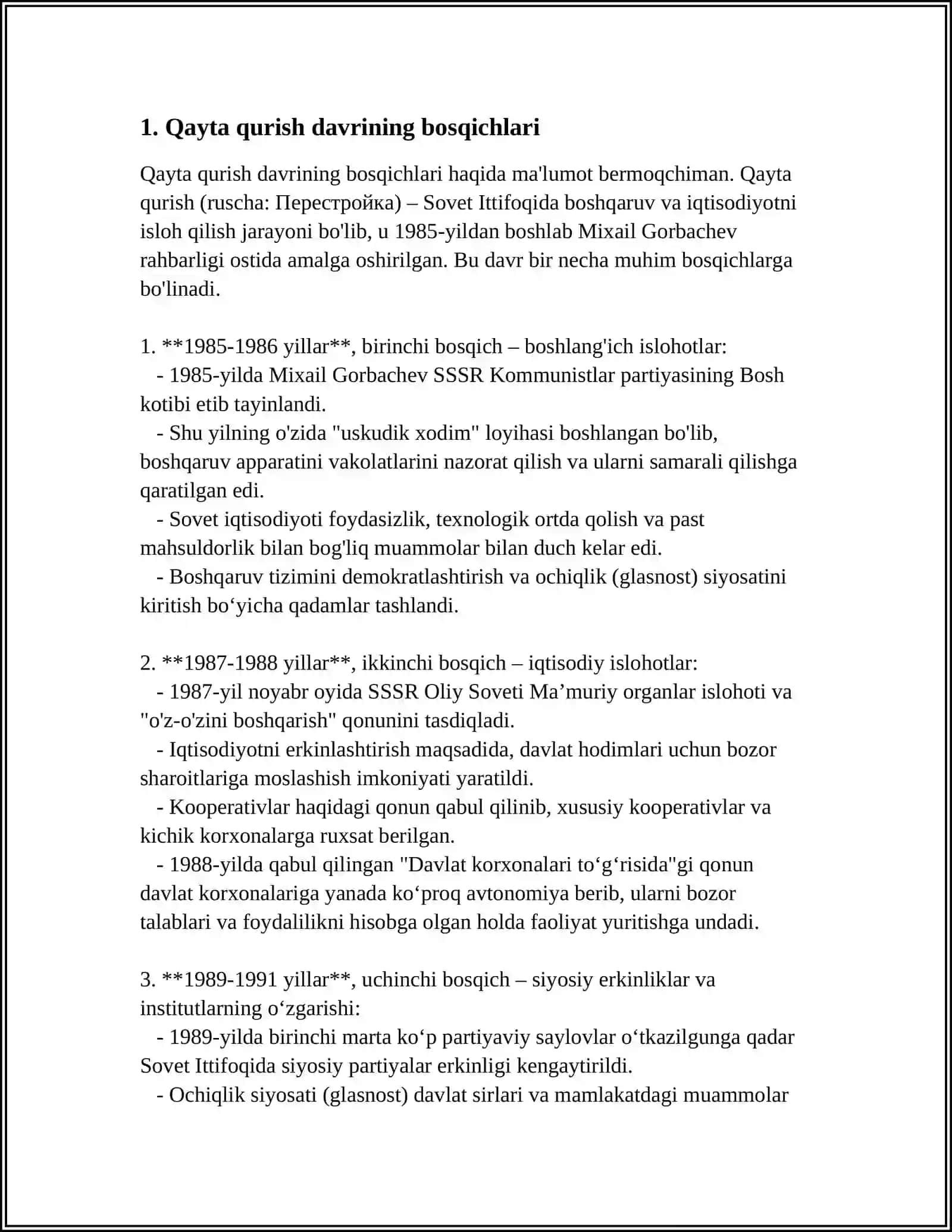 ''QAYTA QURISH'' YILLARIDA O'ZBEKISTONDAGI IJTIMOIY-SIYOSIY VAZIYAT 4