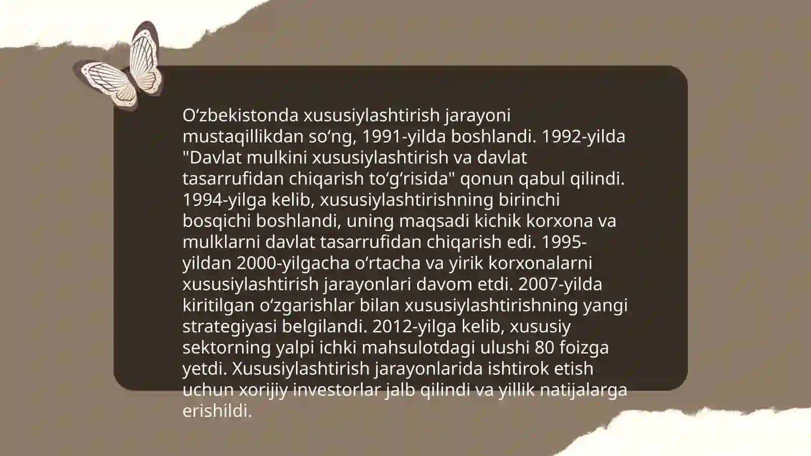 Davlat mulkini xususiylashtirish va boshqarish iqtisodiyotni tartibga solish vositasi 4