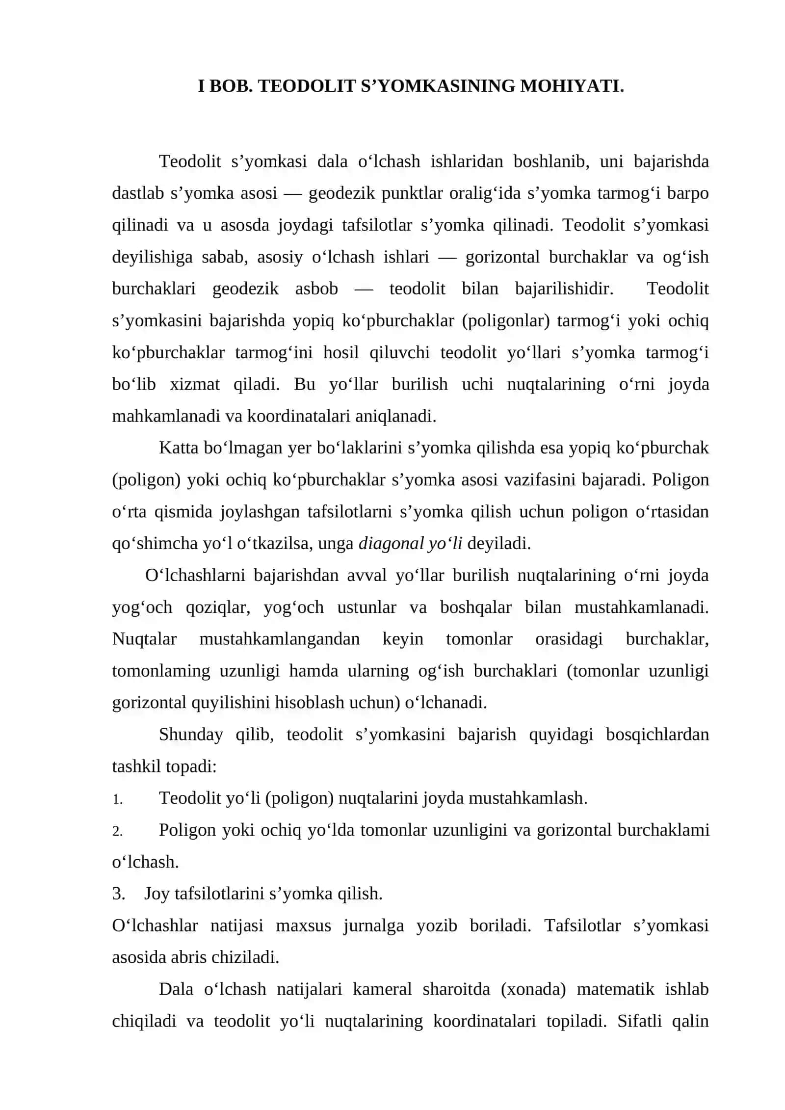 TEODALIT S`YOMKASI PLANINI TUZISH Kurs ishi 4