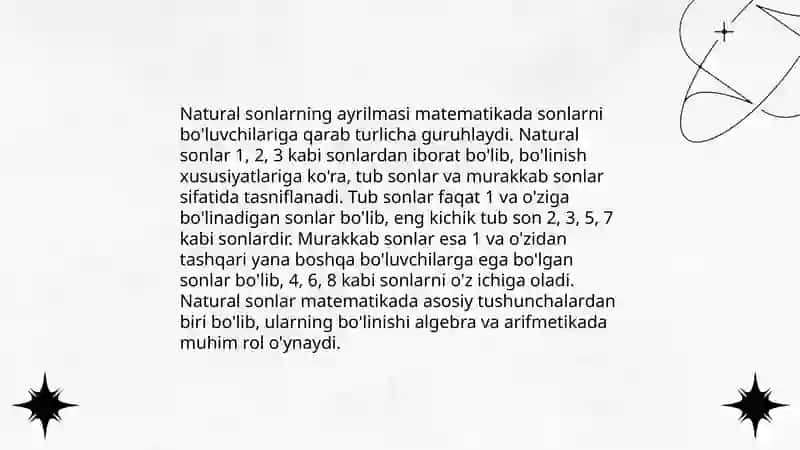 Natural sonlar amallar bajarishga doir misollar yechish 4