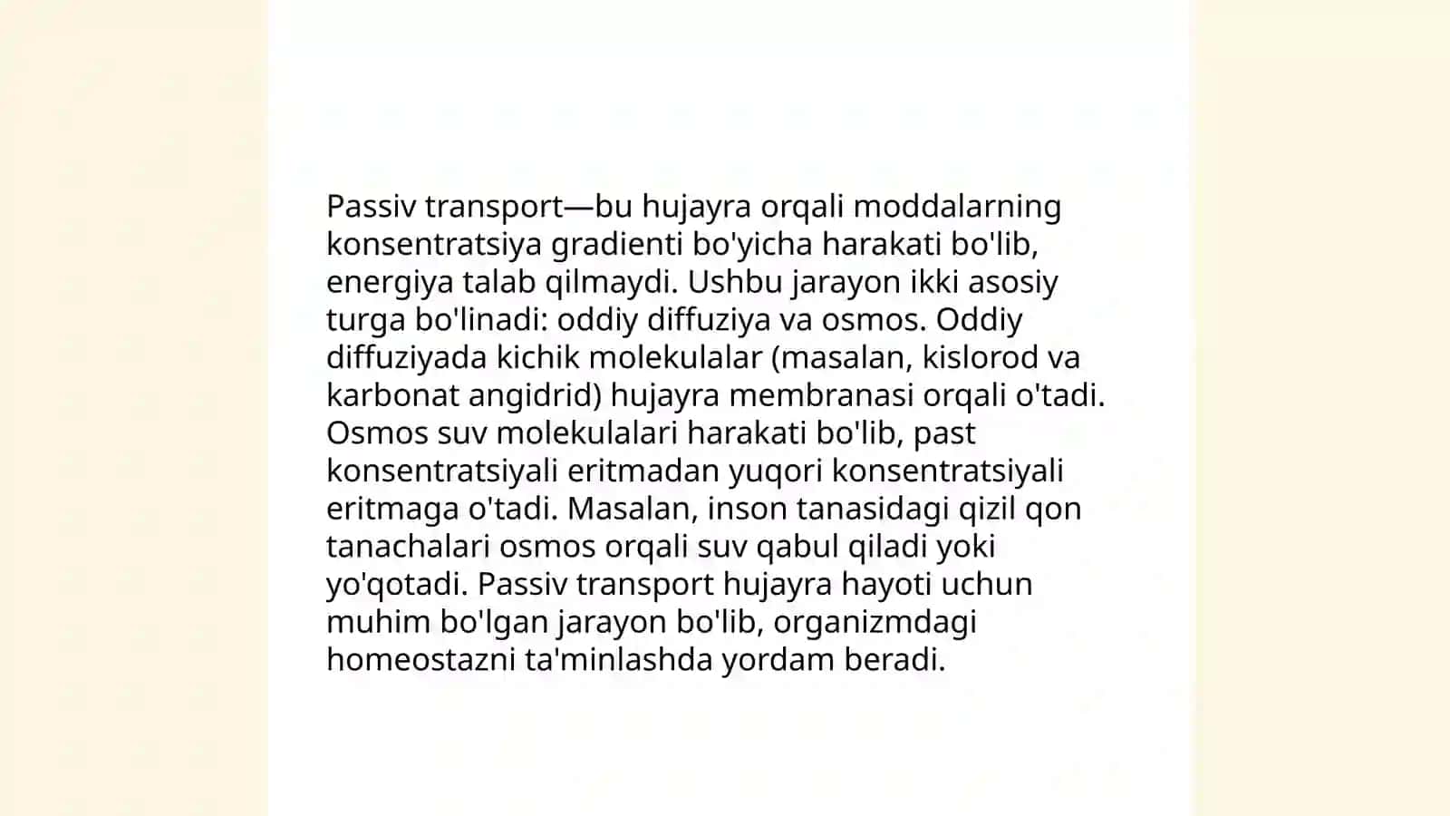 Membranalar orqali transport mexanizmi 4