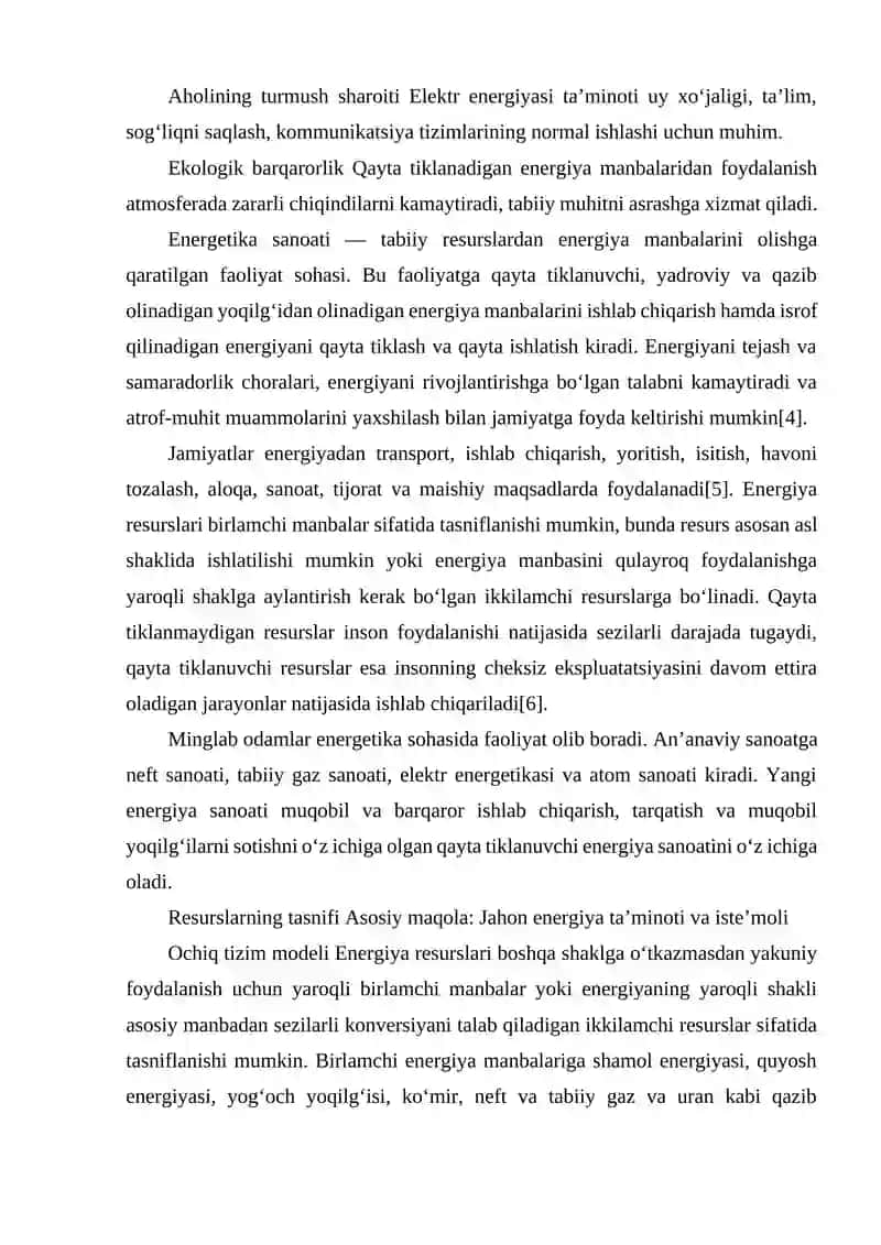 ENERGIYA TURLARI, SANOATDA ENERGIYADAN RATSIONAL FOYDALANISH 4