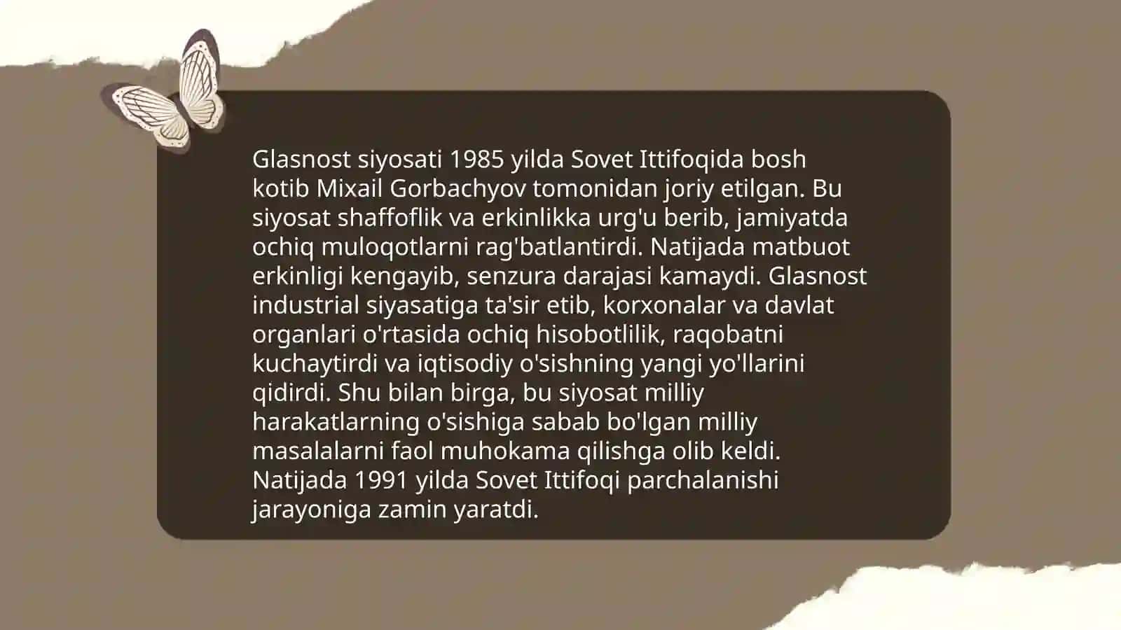Sovet Ittifoqing Qayta Qurish Siyosati 4