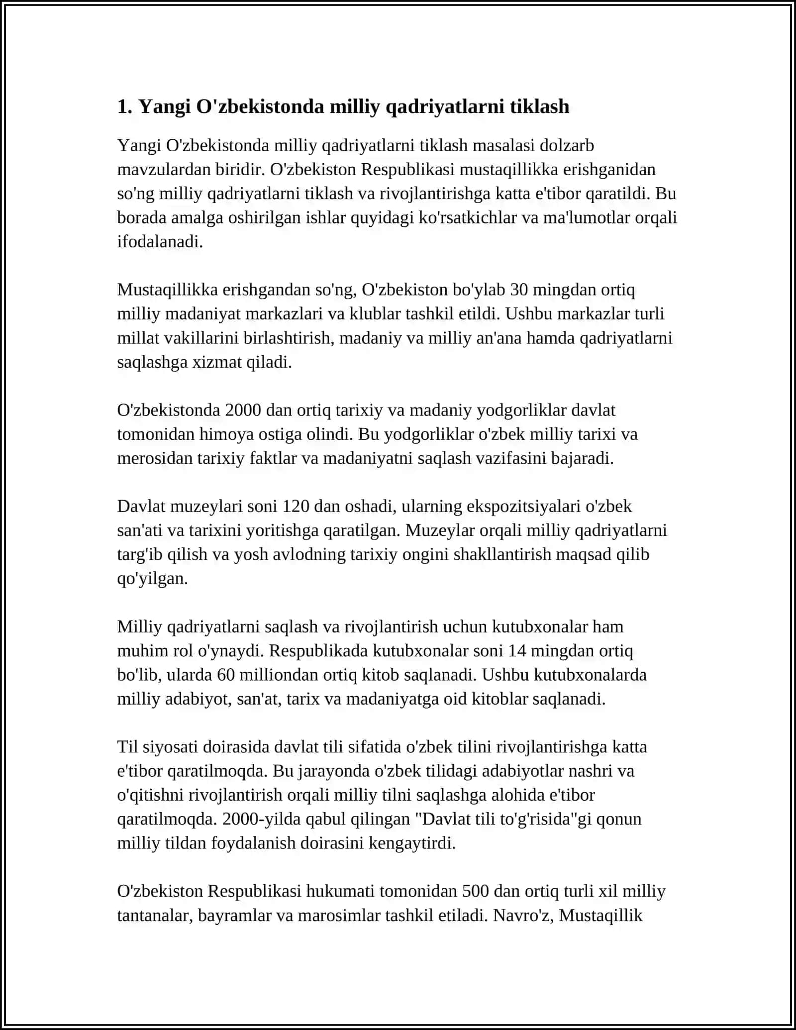 YANGI O'ZBEKISTONDA AMALGA OSHIRILAYOTGAN MA'NAVIY O'ZGARISHLAR 4