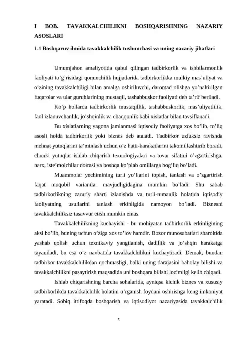 TAVAKKALCHILIKNI VUJUDGA KELISHI VA UNI O`LCHASH 4