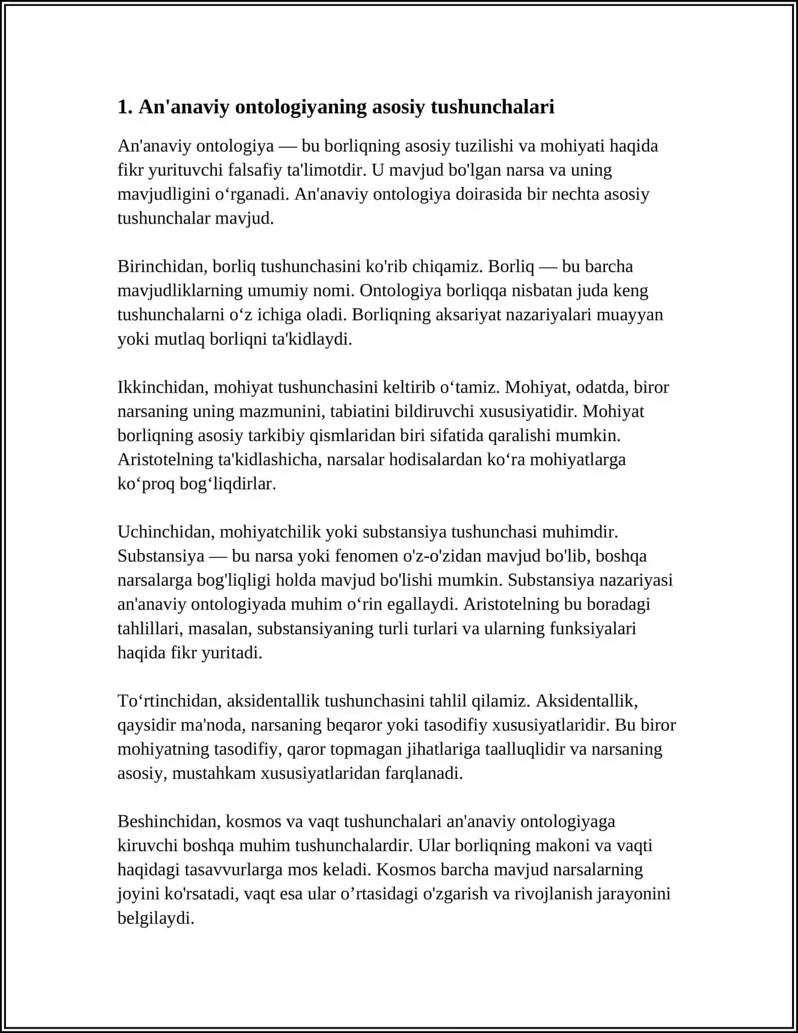 NOKLASSIK ONTOLOGIYANING YO'NALISHLARI VA MOHIYATI 4