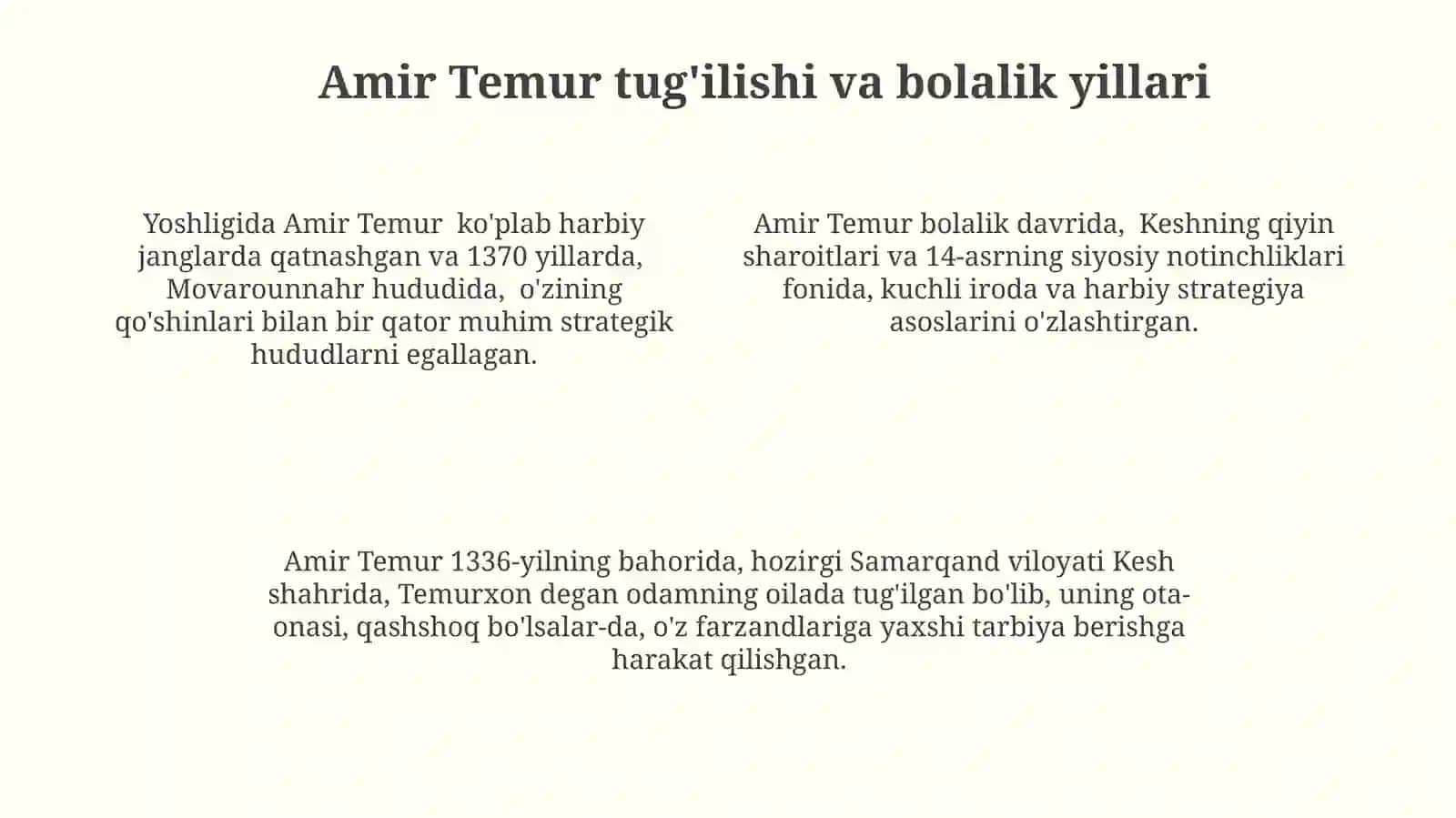 Amir Temur hayotibizgaoʻrnak 4
