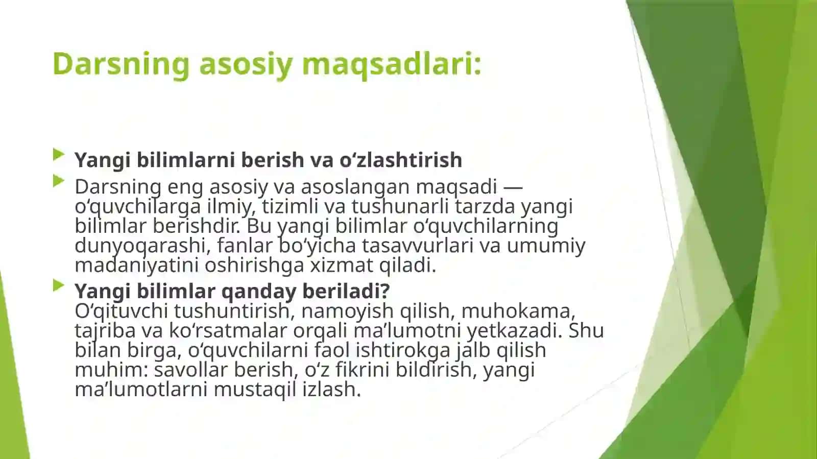 Dars ta’limini tashkil etishning asosiy shakli sifatida 4