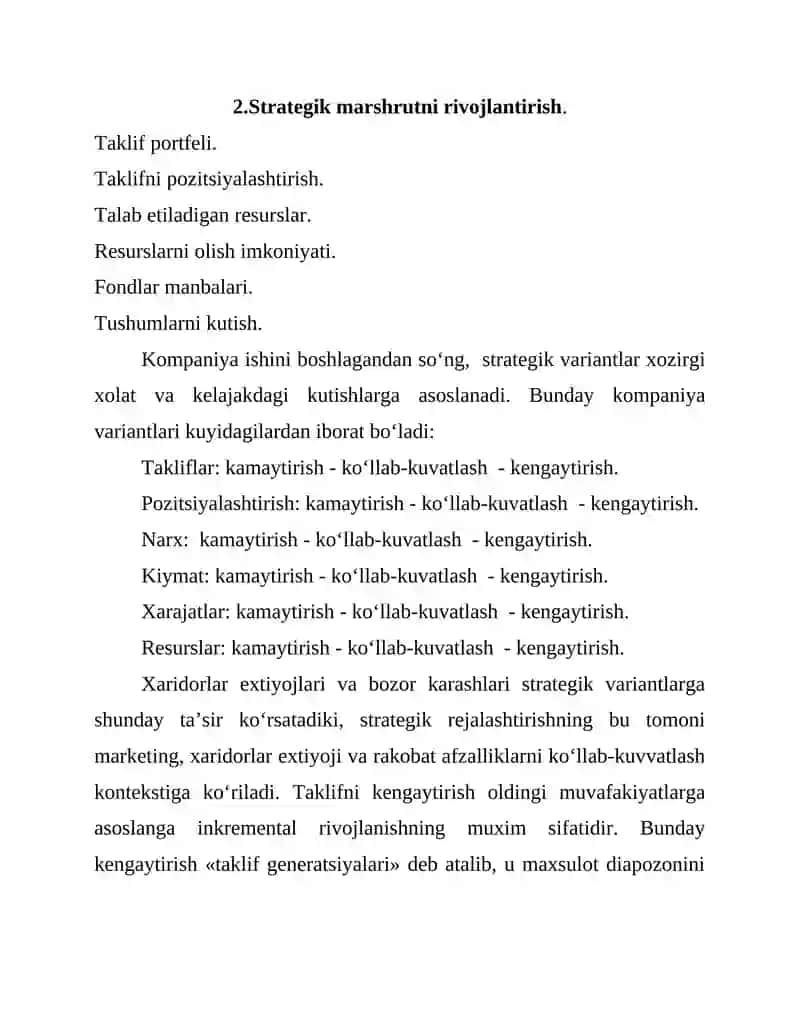 Strategik rejalarishning mazmuni va usullari 4