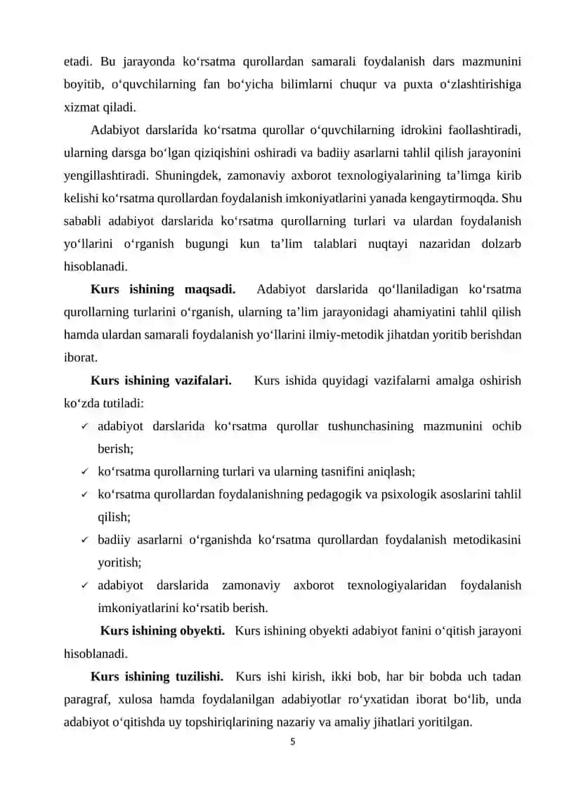 ADABIYOT DARSLARIDA KO‘RSATMA QUROLLARNING TURLARI VA ULARDAN FOYDALANISH YO‘LLARI 4