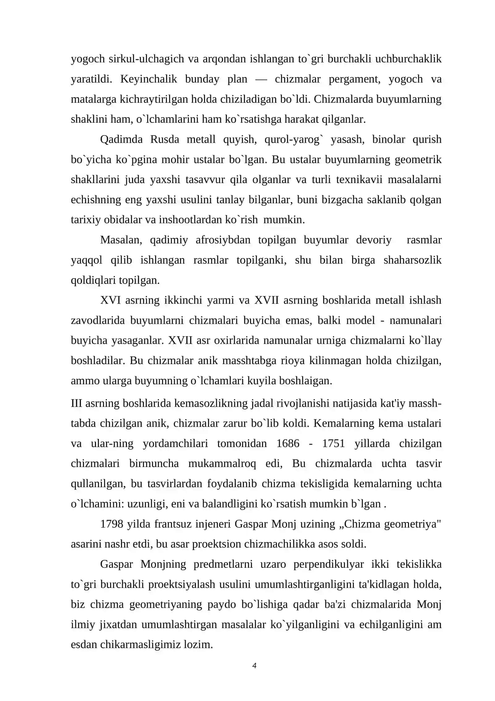 MASHINASOZLIK CHIZMLARINI O’QISH VA BAJARAISH 4