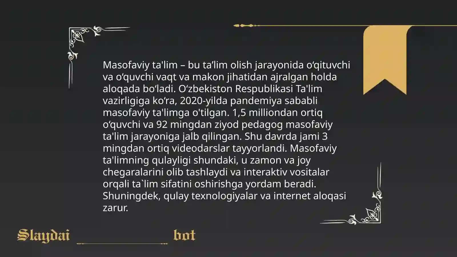 An'anaviy ta'lim turlari 4