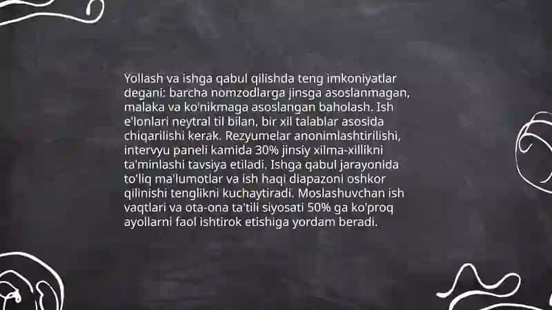 Ish haqidagi jinsiy tenglik va maosh tafovuti 4