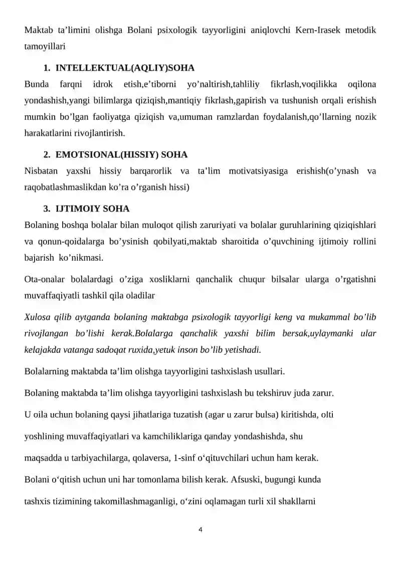 Bolalarni maktabda ta’lim olishga tayyorligini tashxislash usullari 4