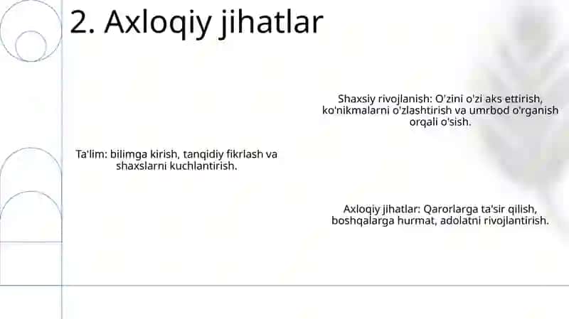 Shaxsning rivojlanishi, tarbiyasi 4