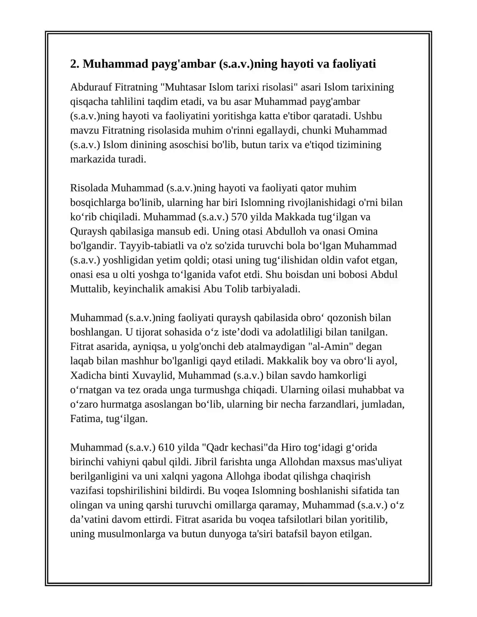 ABDURAUF FITRATNING MUHTASAR ISLOM TARIXI RISOLASI 4