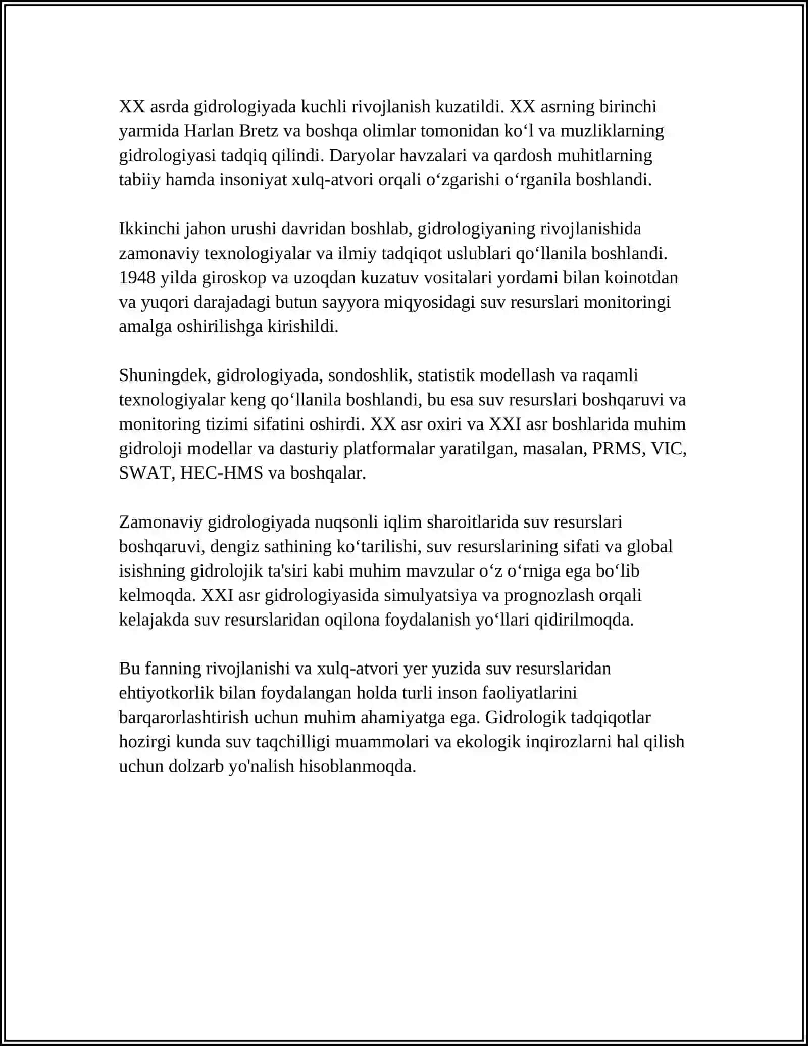 GIDROLOGIYA FANINING RIVOJLANISH TARIXI 4