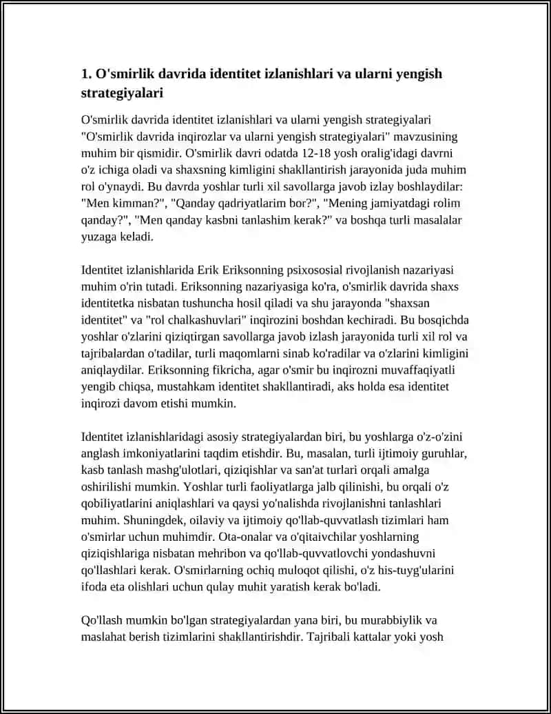 O'SMIRLIK DAVRIDA INQIROZLAR VA ULARNI YENGISH STRATEGIYALARI 4