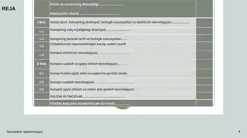 Kanopni saqlash va xom ashyoni qayta ishlash texnologiyasi 4