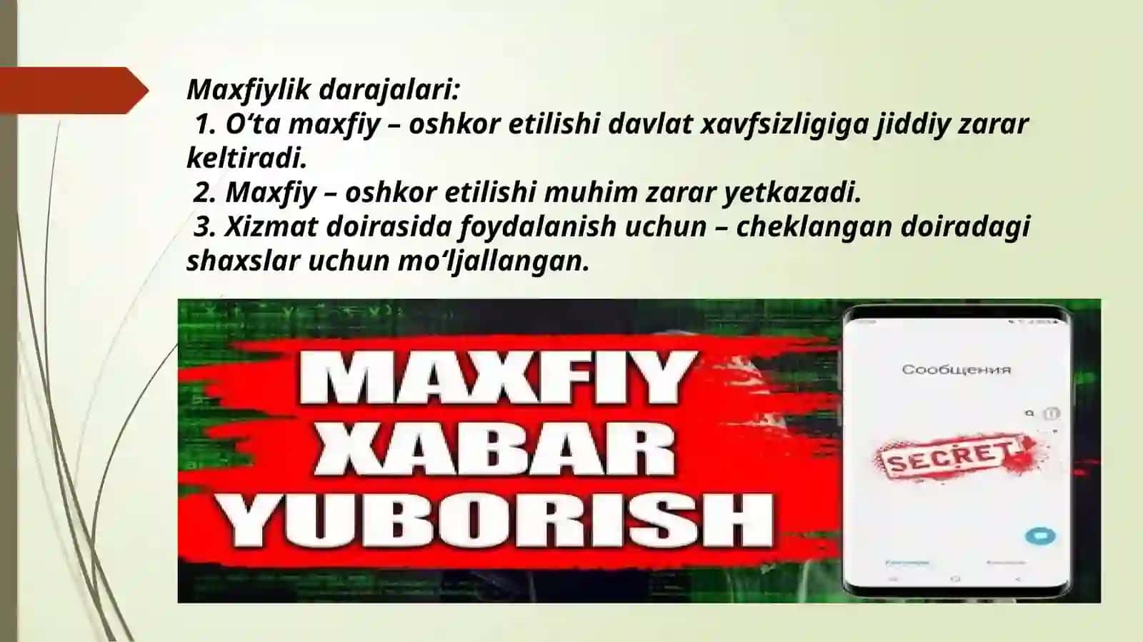Maxfiy hujjatlar,ularbilanmuomalaqilishvaularniishlabchiqishgaqo‘yiladigantalablar 4