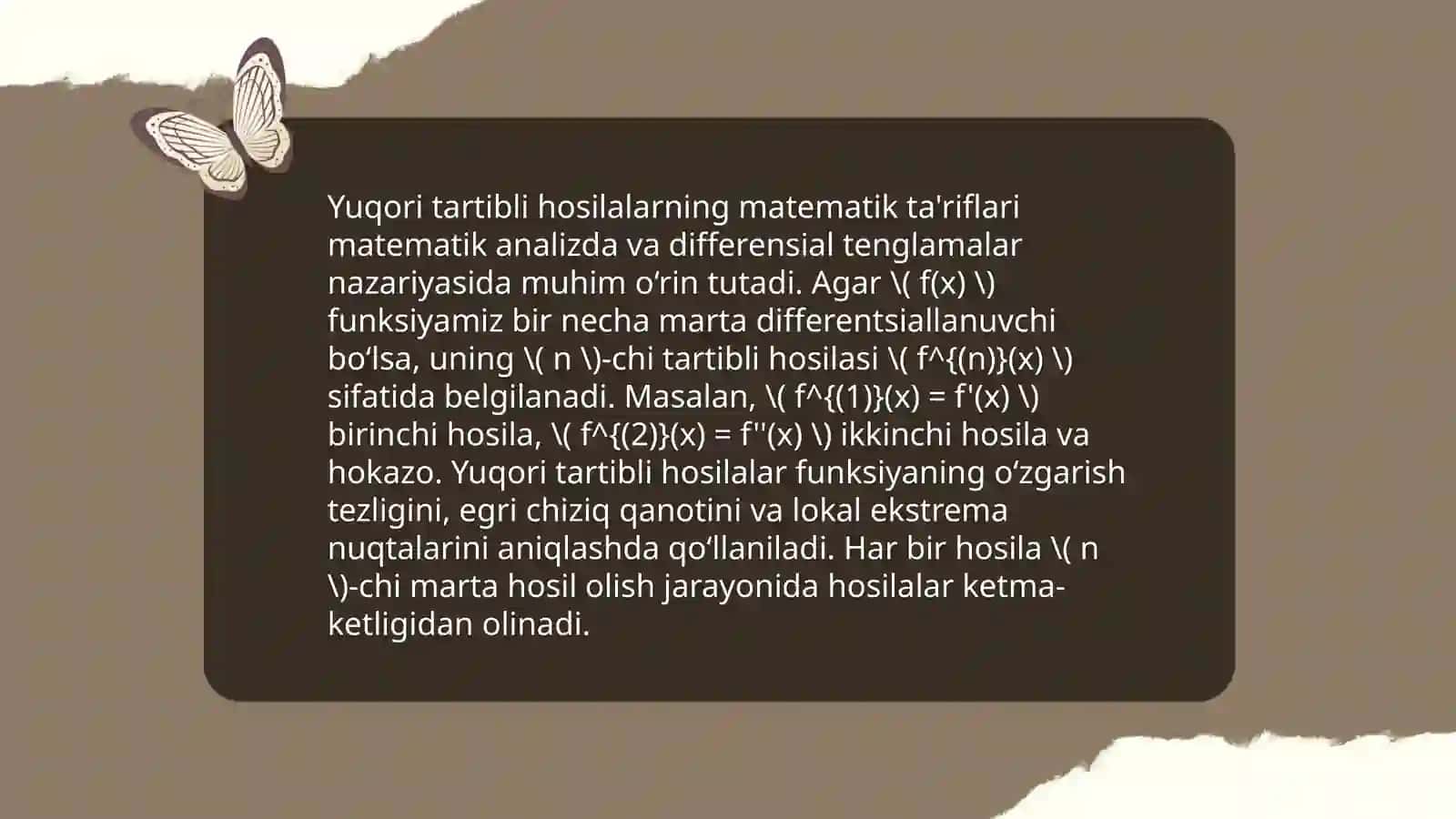 Yuqori tartibli hosila 4