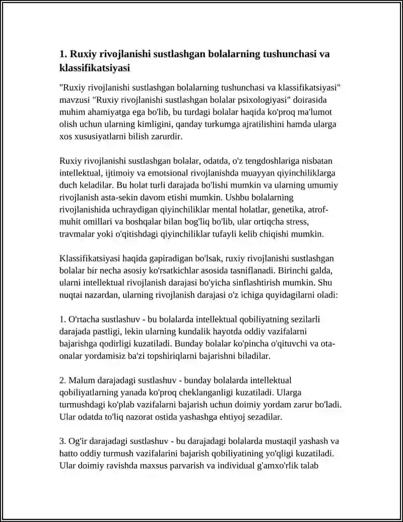 Ruxiy rivojlanishi sustlashgan bolalar psixologiyasi 4
