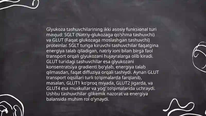 Glyukoza tashuvchilarining tuzilishi, klinik ahamiyati 4