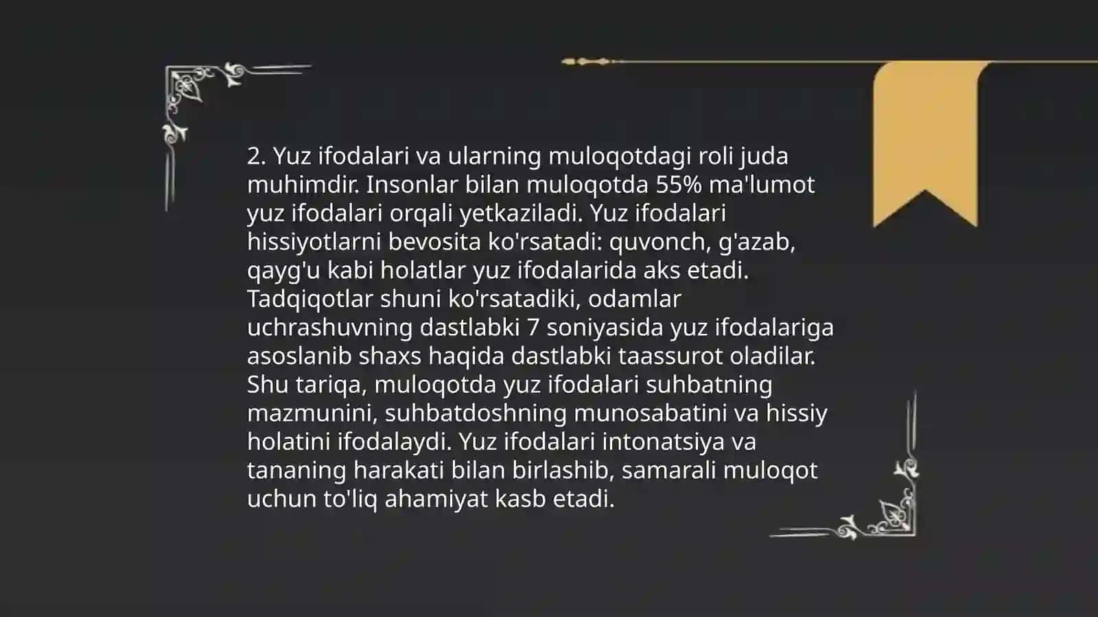 Noverbal muloqot, Muloqot boyituvchi omillar 4