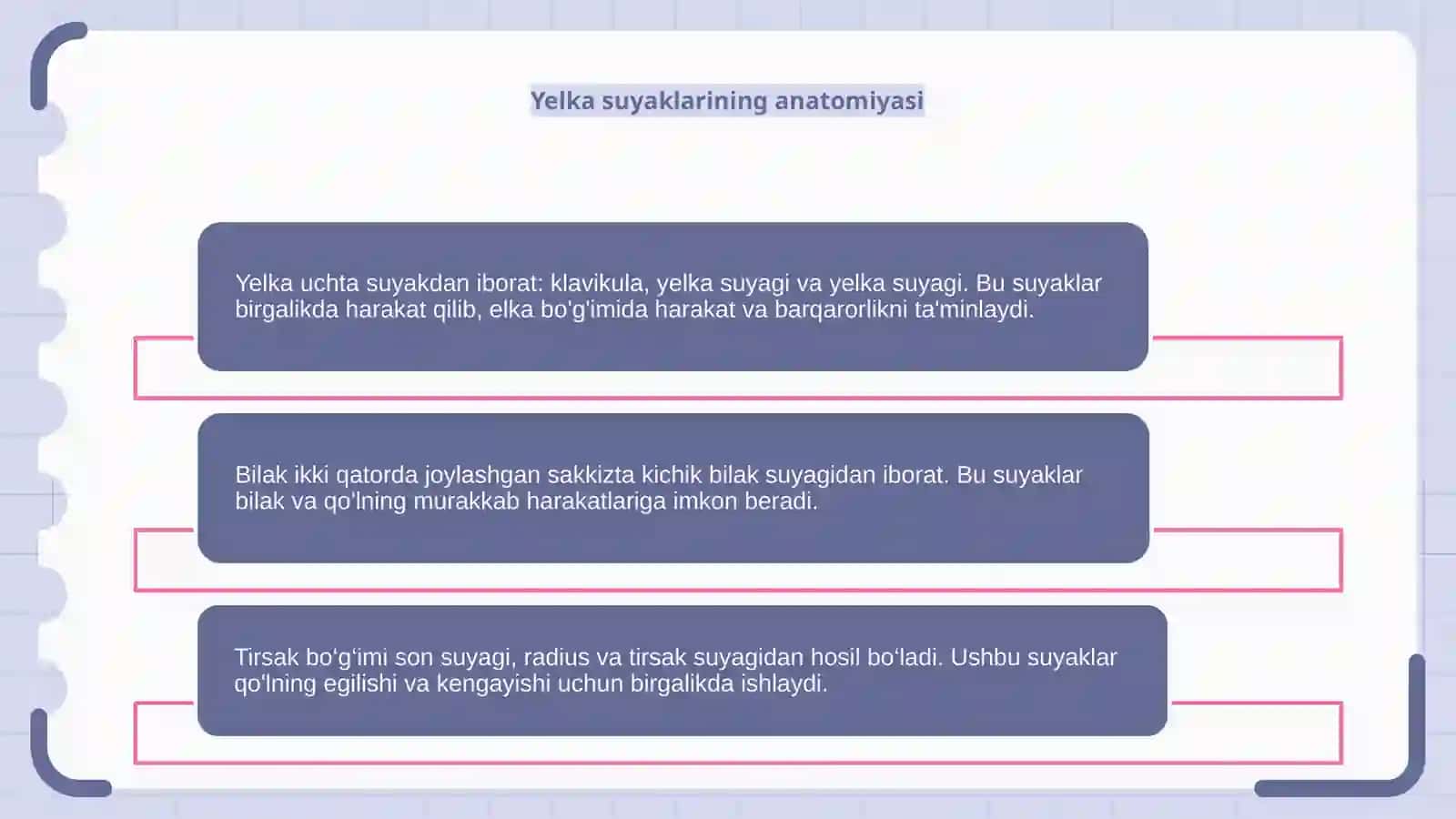 Yelka bilak tirsak suyaglari haqida talimot 4
