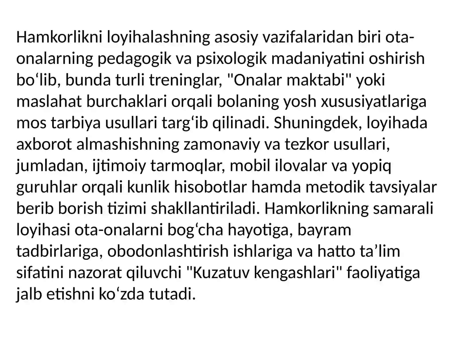 Ta'lim sifatini loyihalashning asosiy vazifalari 4
